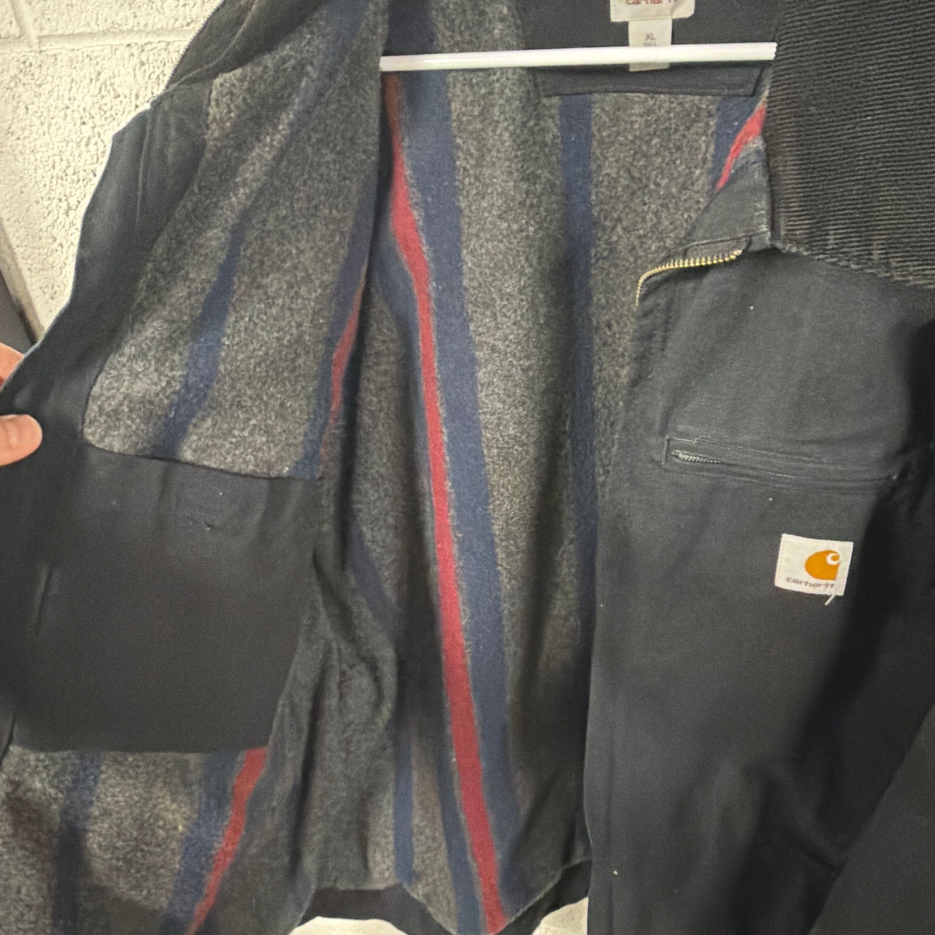 Carhartt Relaxed Fit Duck Blanket-Lined Detroit Jacket XL Tall Black 3