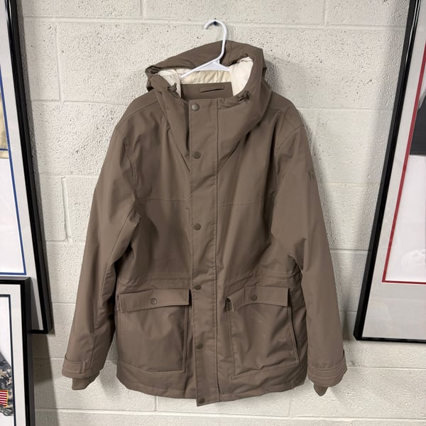 Frank And Oak Plateau PrimaLoft Insulated Hooded Winter Parka in Brown