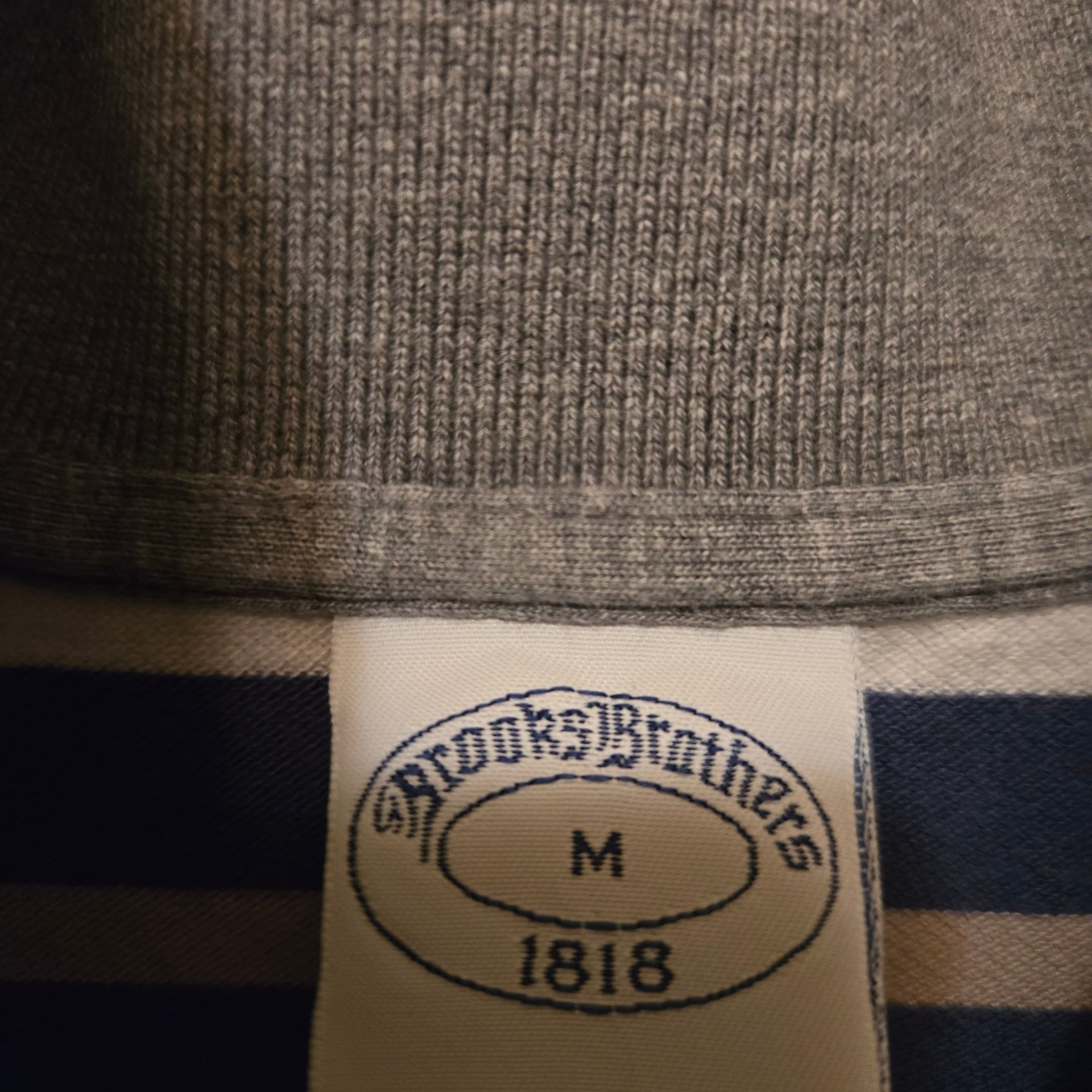 Brooks Brothers 1818 Slim Fit Size M Striped Blue/White Polo Shirt 3
