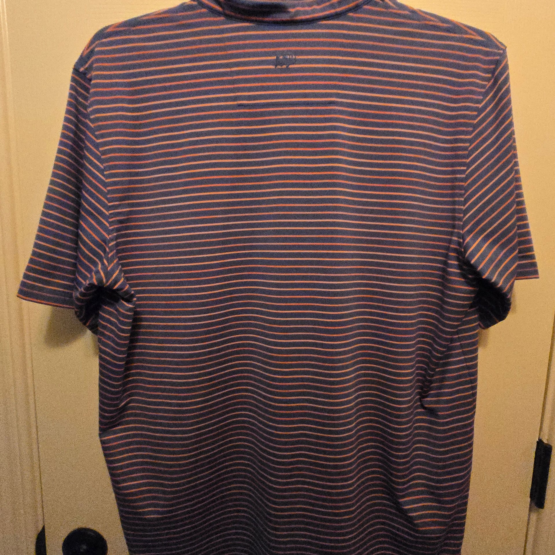 Southern Tide Men's LG Coastal Breeze Striped Polo Org/Blue 2