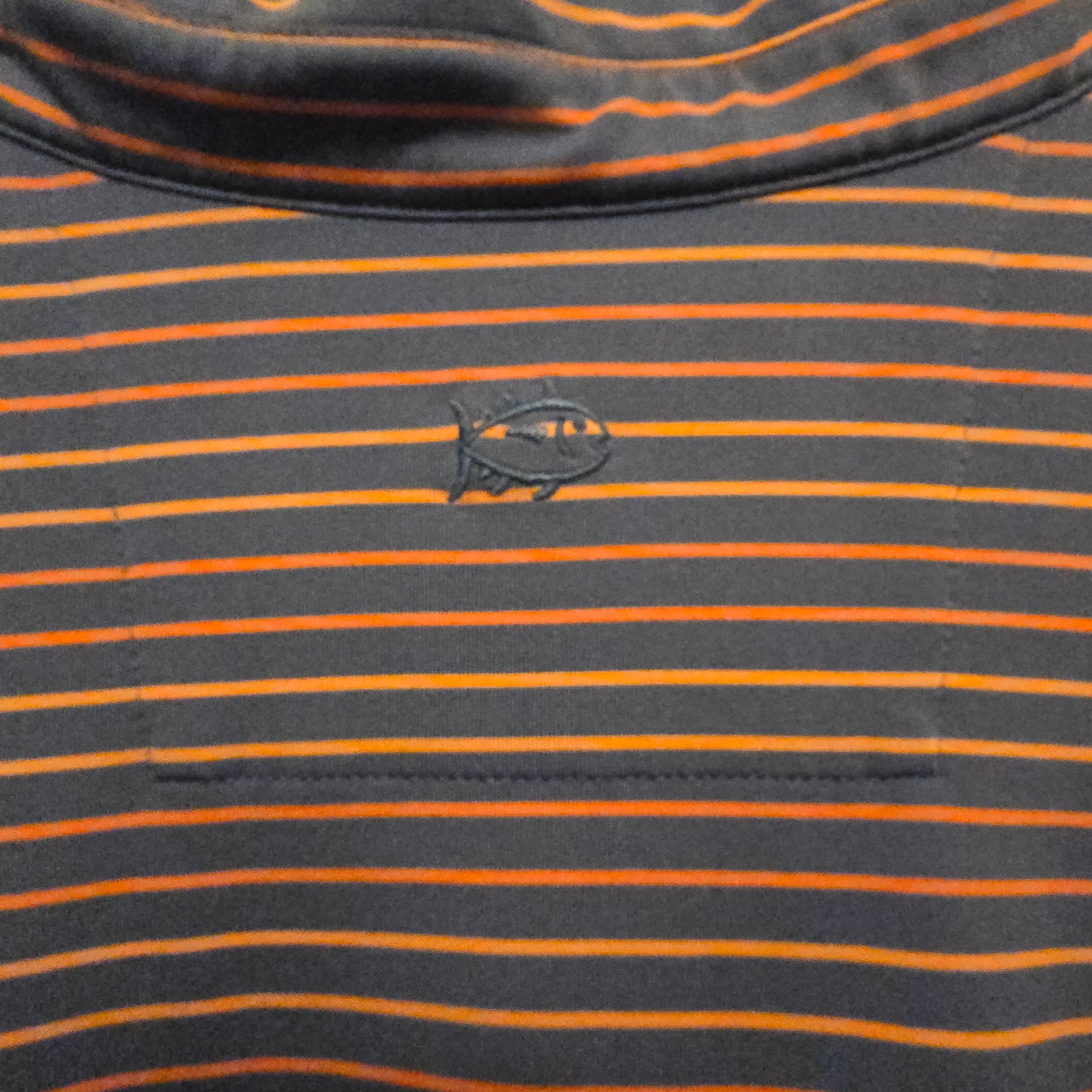 Southern Tide Men's LG Coastal Breeze Striped Polo Org/Blue 4