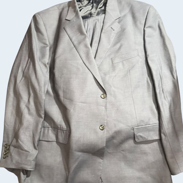 Baroni Executive Navy 2 Button Suit Mens 44R 44x32 Flat Front