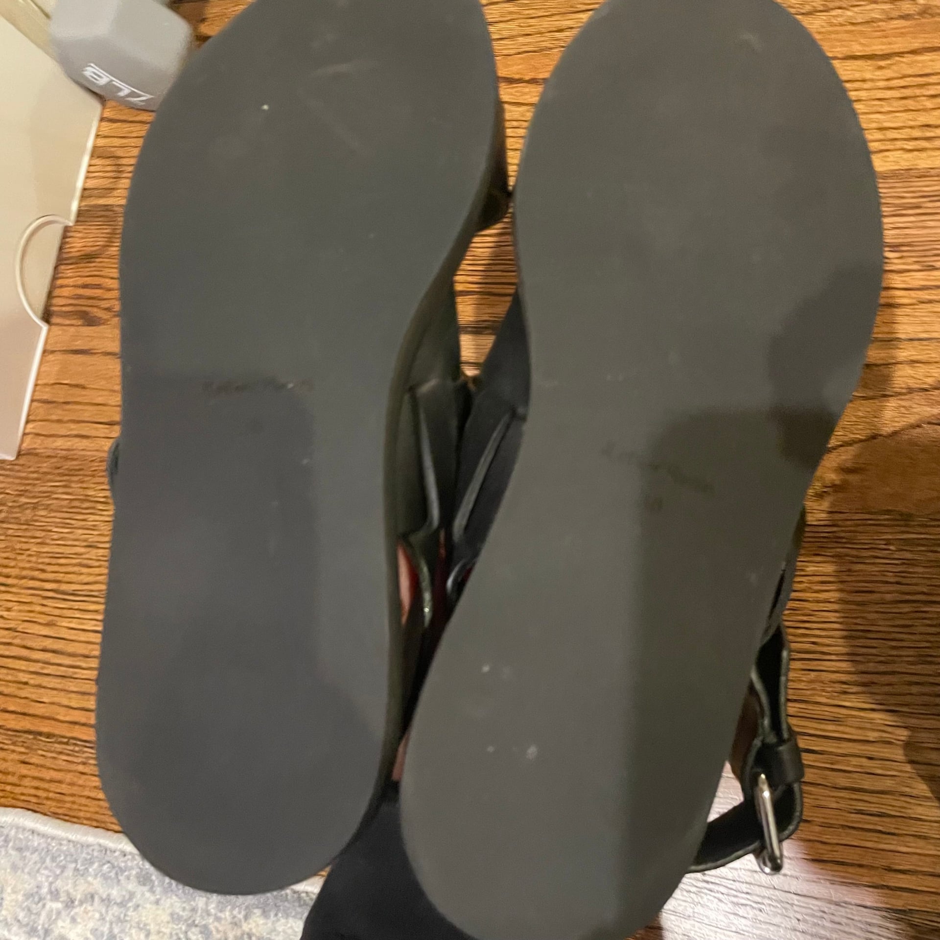 & Other Stories Black Leather Diagonal Slingback Sandals 5