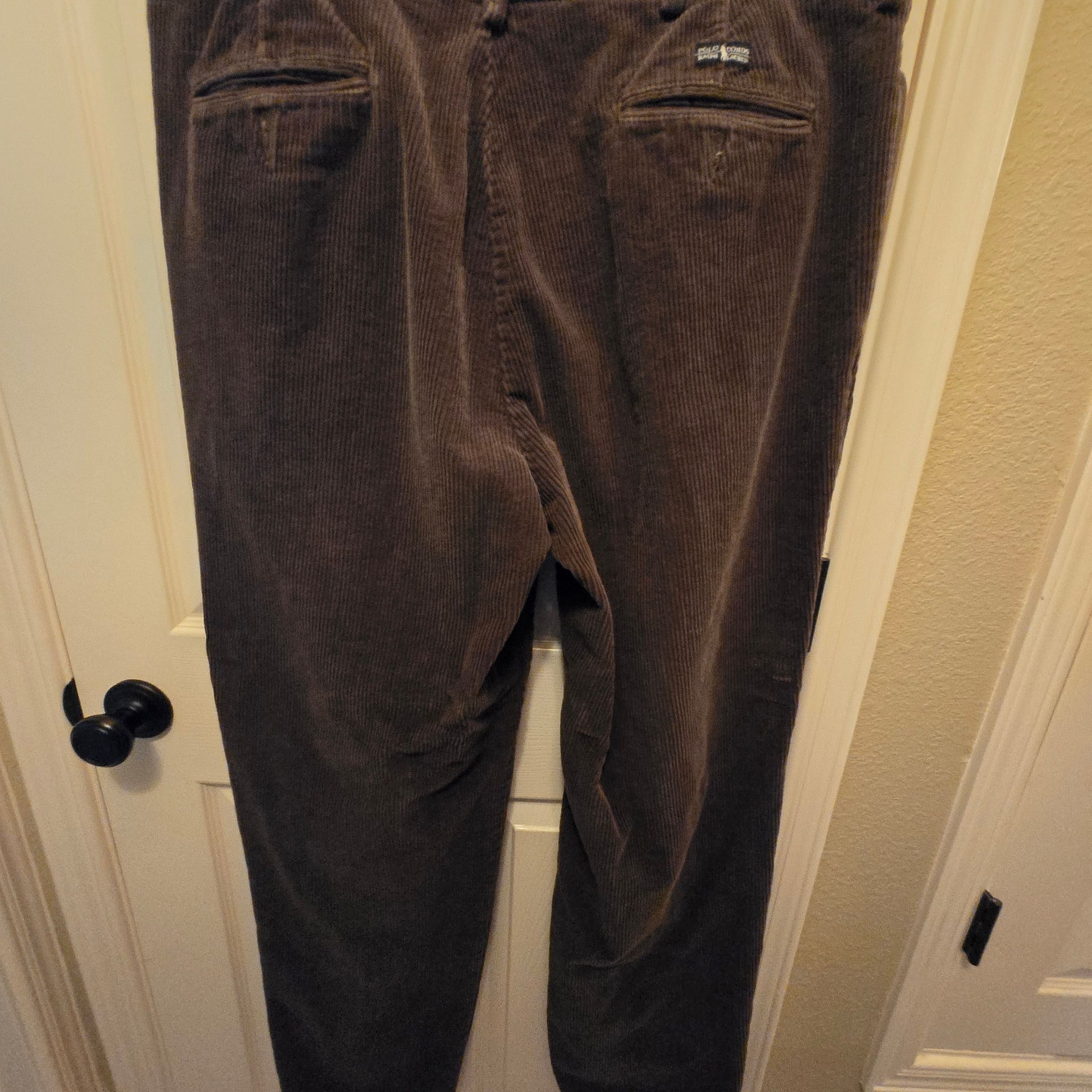 Vintage Polo Ralph Lauren Andrew Pant Brown Pleated Corduroy Trousers 38/36 2