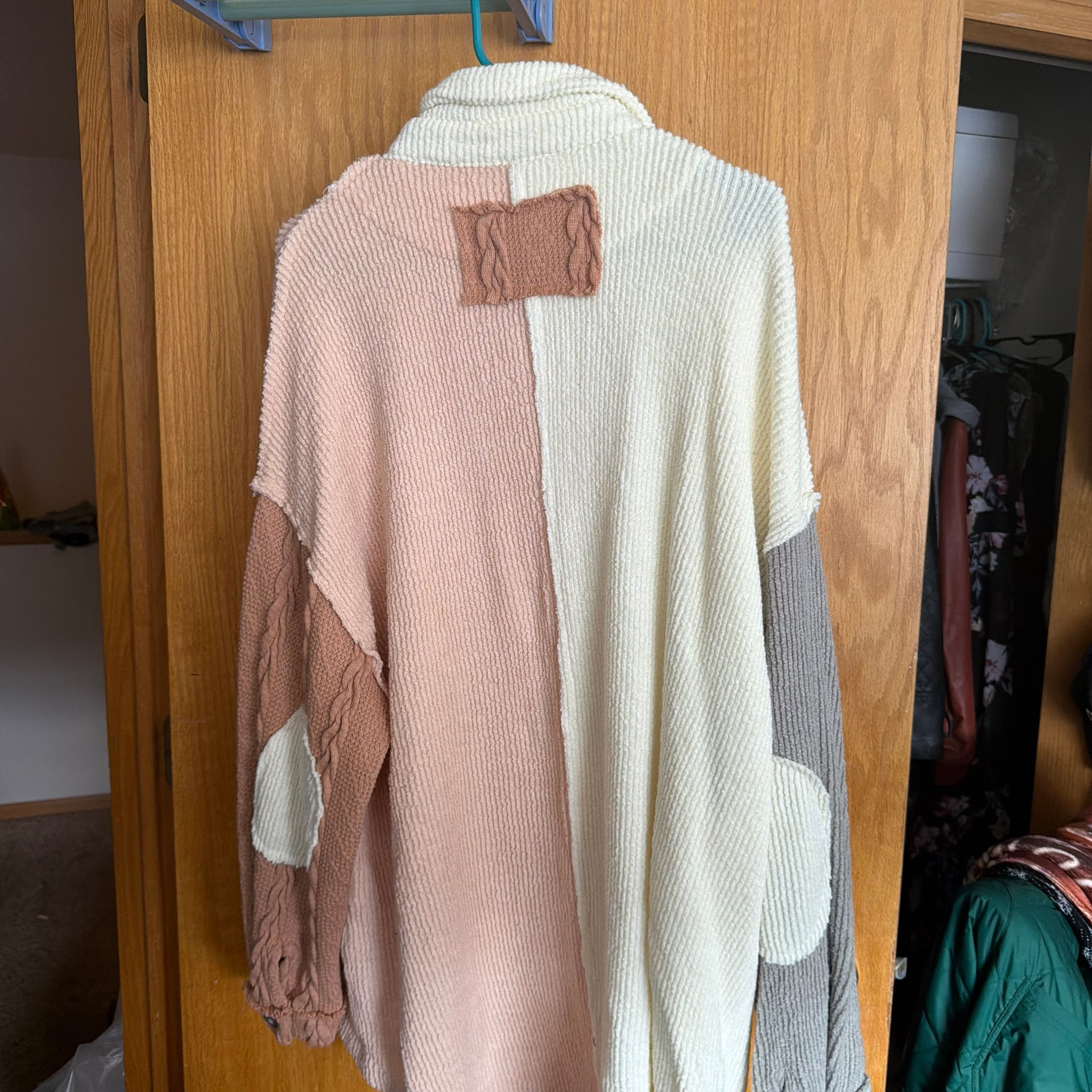 POL Color Block Button Down Oversized Cardigan 4