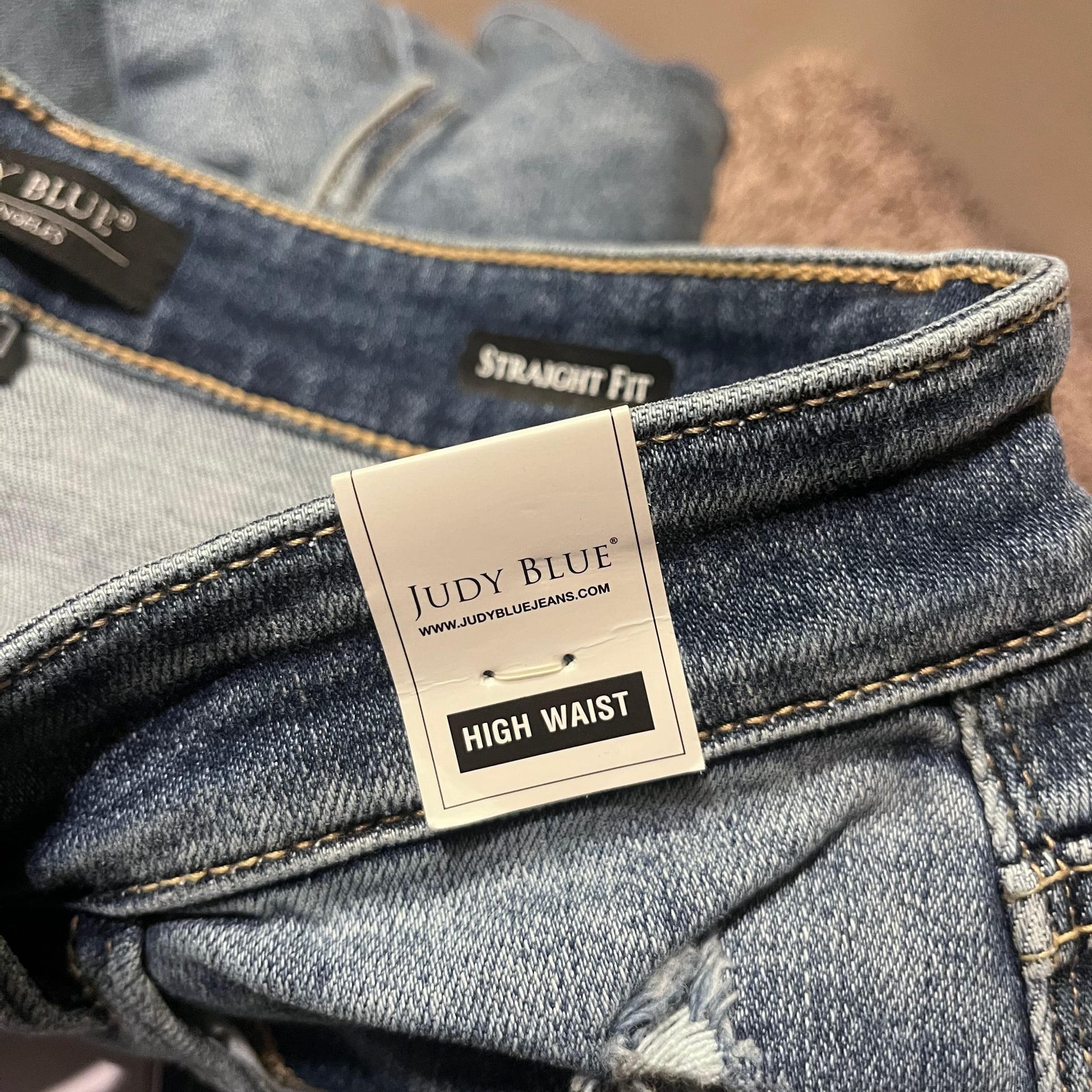 New With Tag Judy Blue Distressed hHigh Waisted Denim Jeans Size 5 8