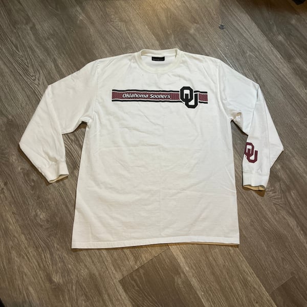 Jones & Mitchell Oklahoma Sooners White Long Sleeve Graphic T-Shirt