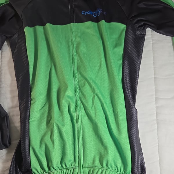 Cycle-Run Posti Long Sleeve Performance Cycling Jersey Green/Black