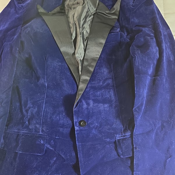 Lars Amadeus Men's Royal Blue Velvet Blazer Slim Fit Single Breasted Tuxedo Jacket with Satin Peak Lapel