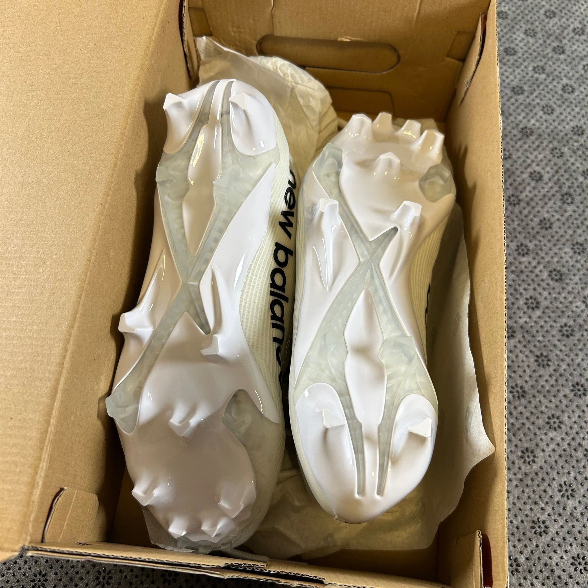 New Balance Burn X3 Lacrosse Cleats - White/Black - Size 5.5 5