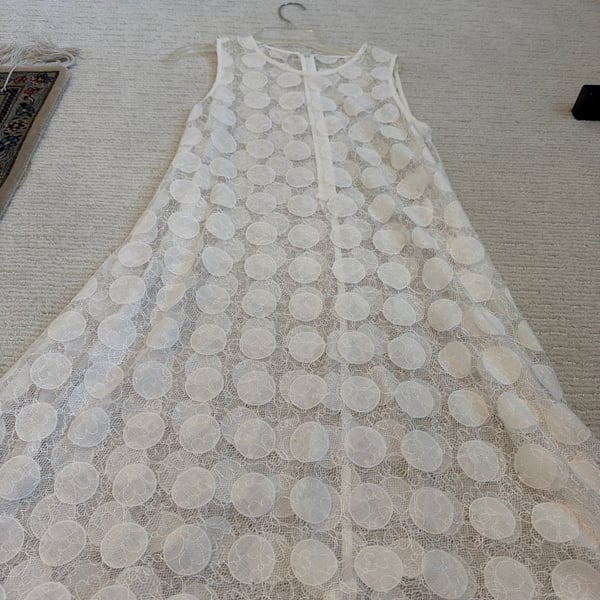 Joseph Ivory 3D Circle Lace Sleeveless Trapeze Dress