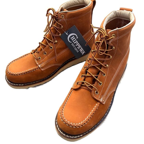 Chippewa Edge Walker 6" Lace-Up Work Boots Men's 12 EE Tobacco Tan