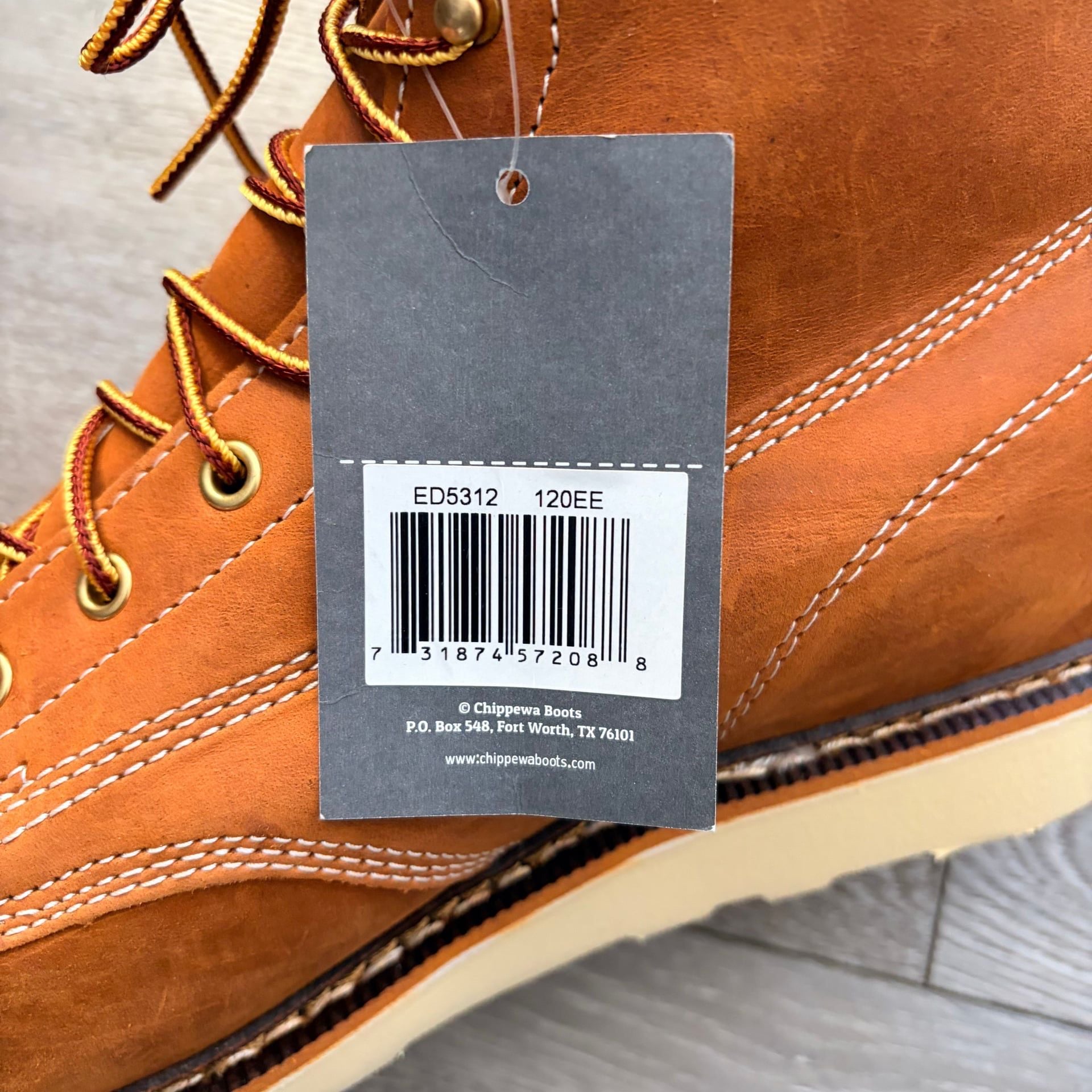 Chippewa Edge Walker 6" Lace-Up Work Boots Men's 12 EE Tobacco Tan 6