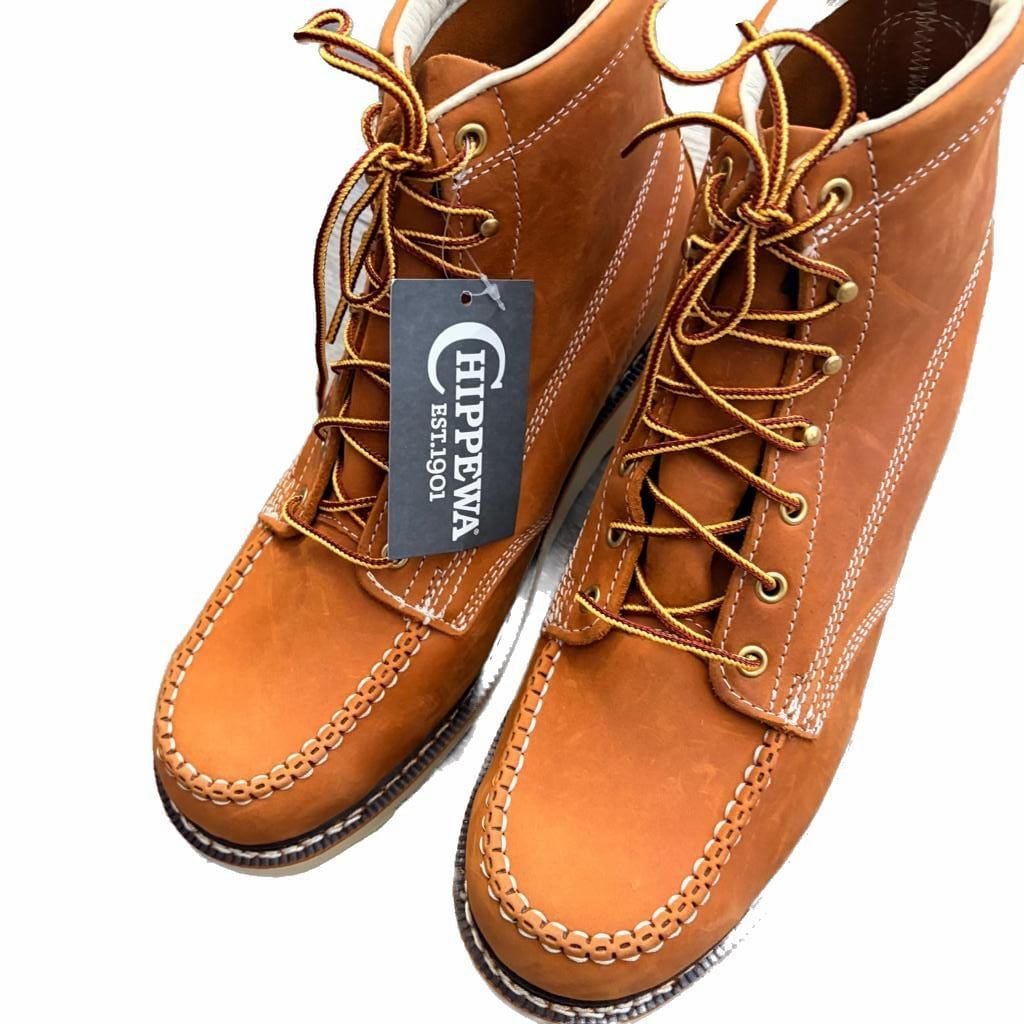 Chippewa Edge Walker 6" Lace-Up Work Boots Men's 12 EE Tobacco Tan 7