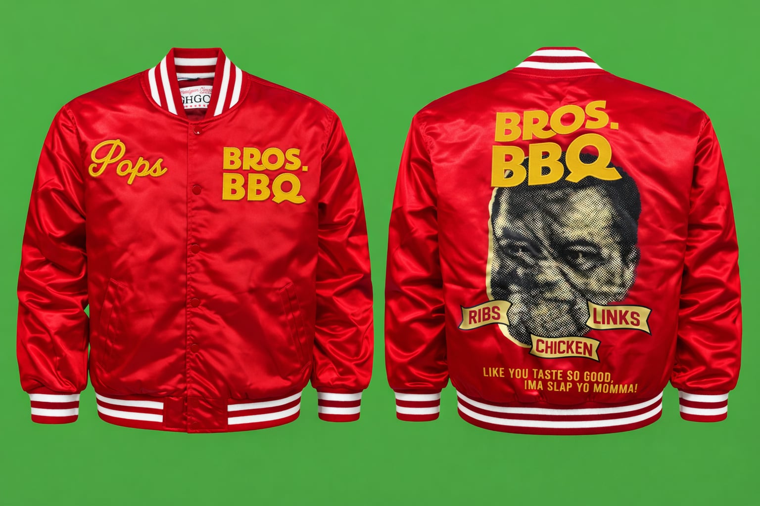 Headgear Classics Friday After Next Bros. BBQ Pops Satin Varsity Jacket 2