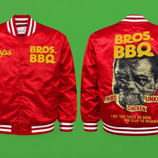 Headgear Classics Friday After Next Bros. BBQ Pops Satin Varsity Jacket