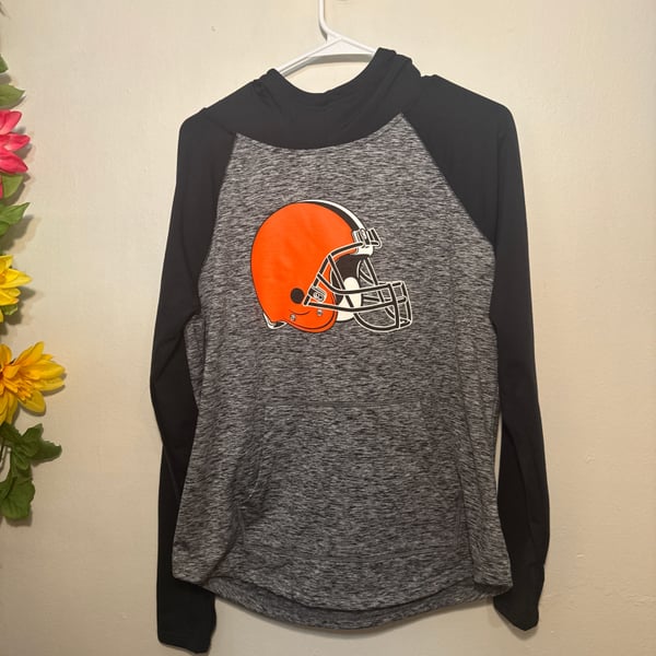 Cleveland Browns  Iconic Streaky Raglan Hoodie Long Sleeve Shirt