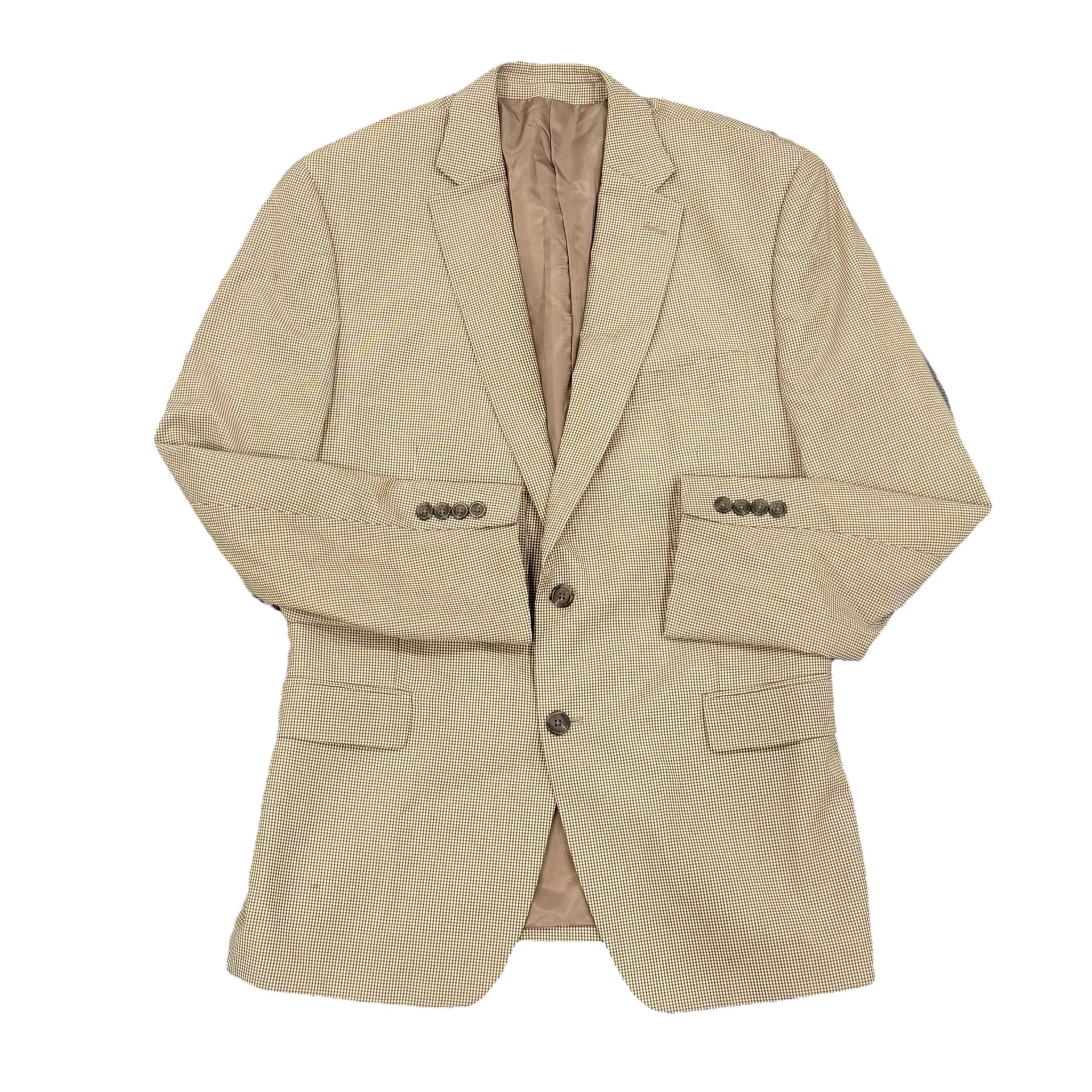 Lauren Ralph Lauren Men's 44R Tan Houndstooth Two-Button Blazer Sport Coat 1