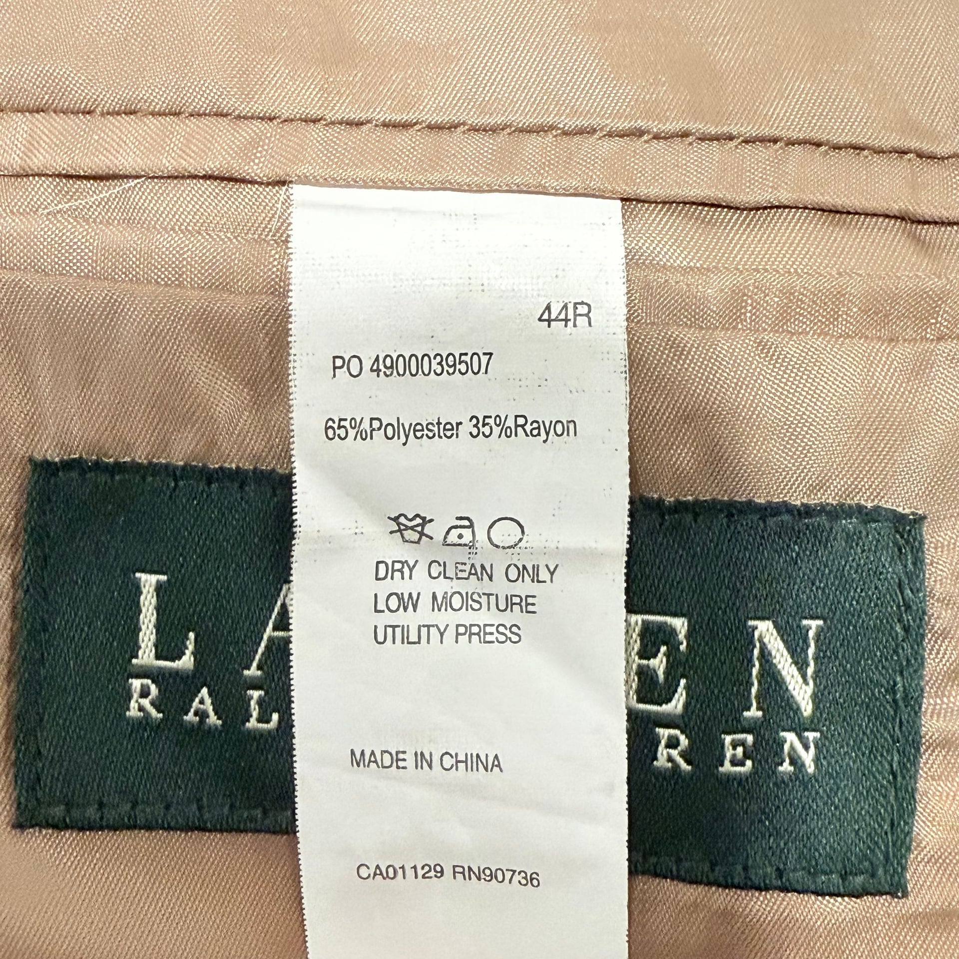 Lauren Ralph Lauren Men's 44R Tan Houndstooth Two-Button Blazer Sport Coat 2