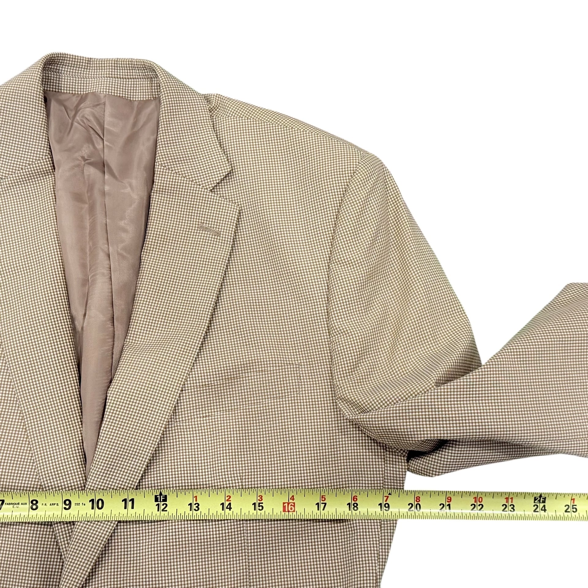 Lauren Ralph Lauren Men's 44R Tan Houndstooth Two-Button Blazer Sport Coat 5