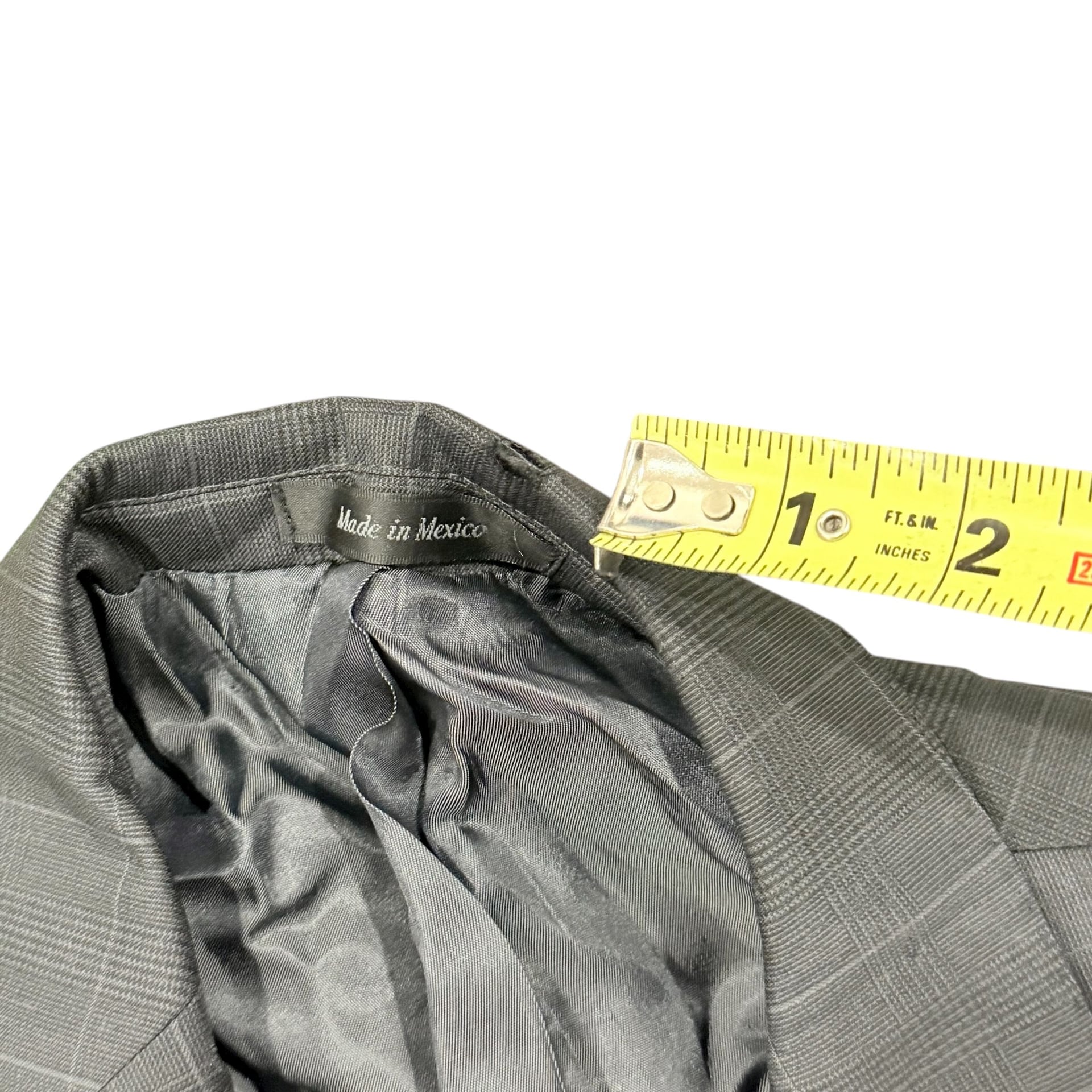 Calvin Klein Men's 44L Grey Windowpane Plaid 100% Wool 2-Button Suit Blazer 7