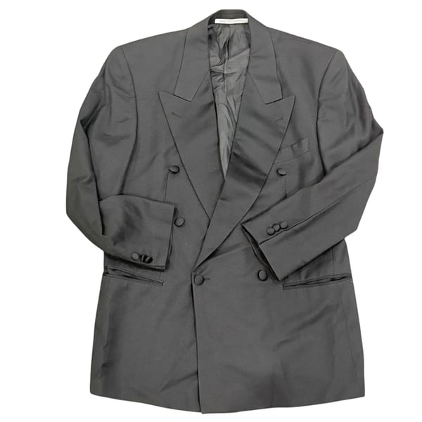 Vintage Hugo Boss Black Double Breasted Super 100 Virgin Wool Blazer 40R