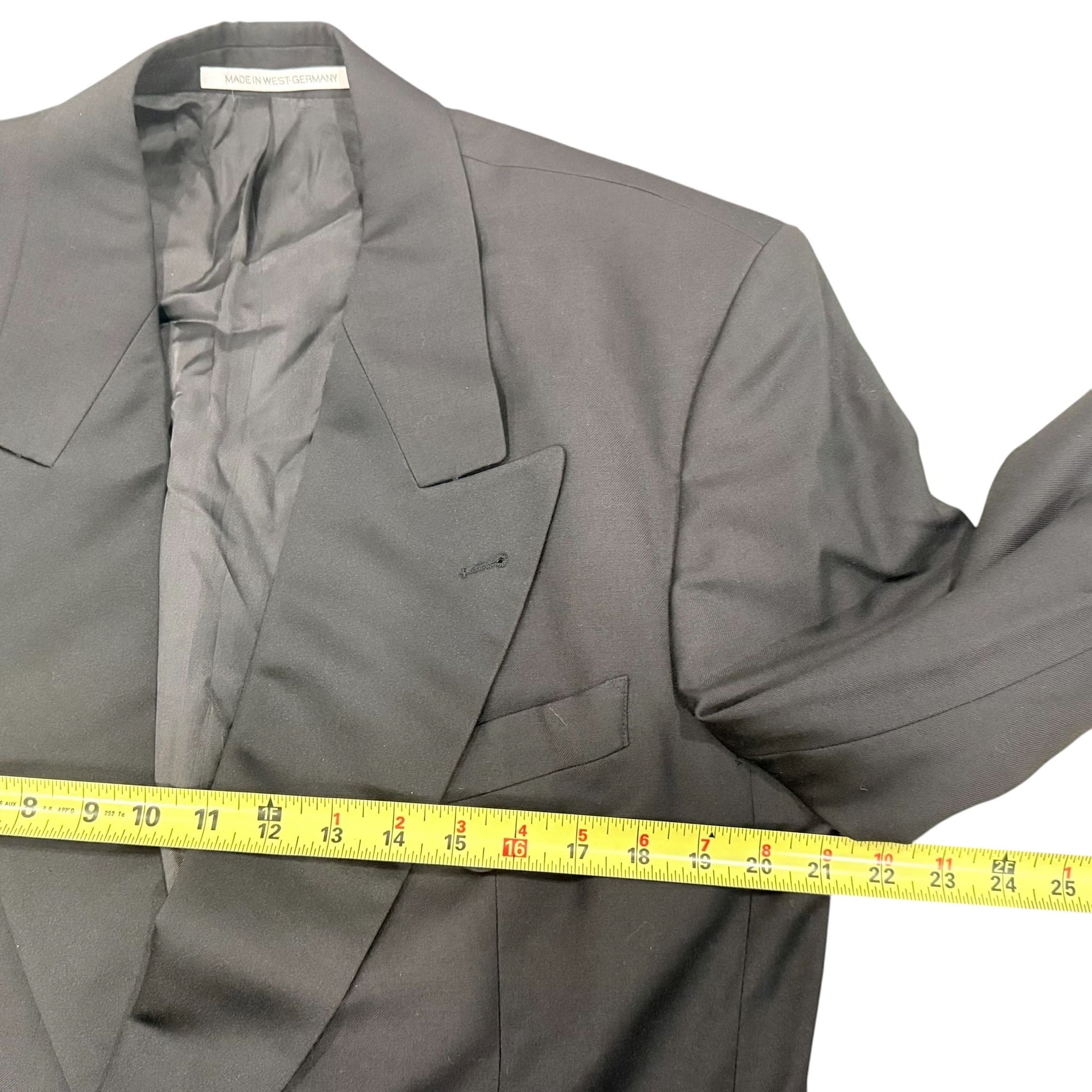 Vintage Hugo Boss Black Double Breasted Super 100 Virgin Wool Blazer 40R 8
