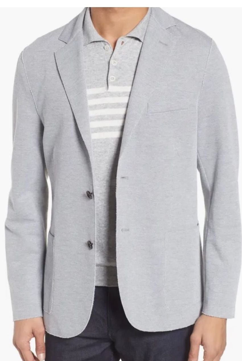 Eleventy Slim Fit Jersey Sport Coat In Grey, zero damage, worn only once. Dry cleaned. 2