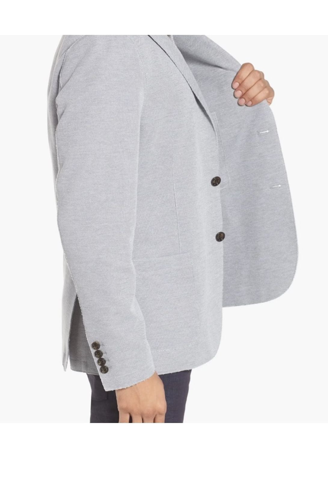 Eleventy Slim Fit Jersey Sport Coat In Grey, zero damage, worn only once. Dry cleaned. 4