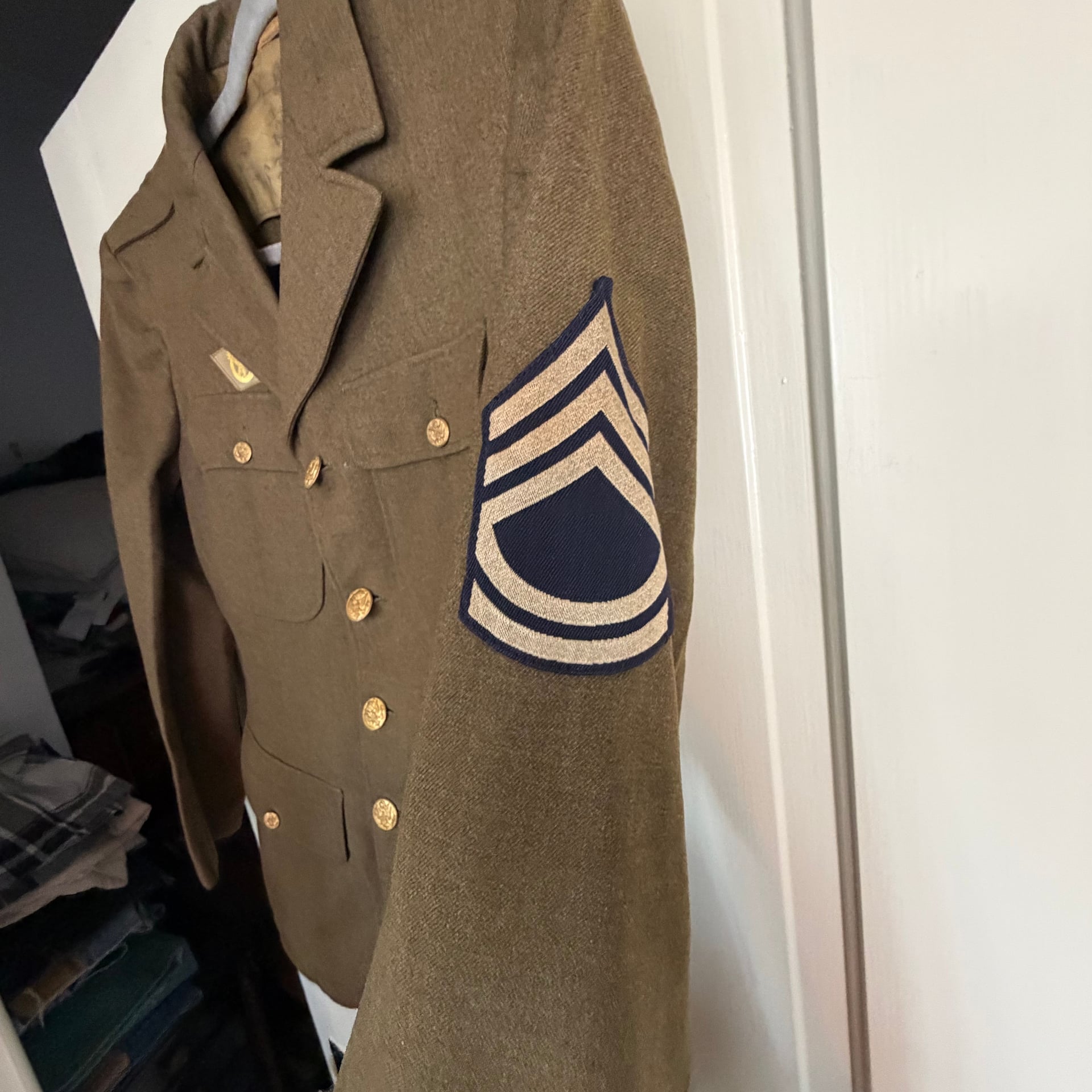 Rare Vintage U.S. Army Military Button Front Blazer Jacket Coat 60s 70s SZ 38LX 3