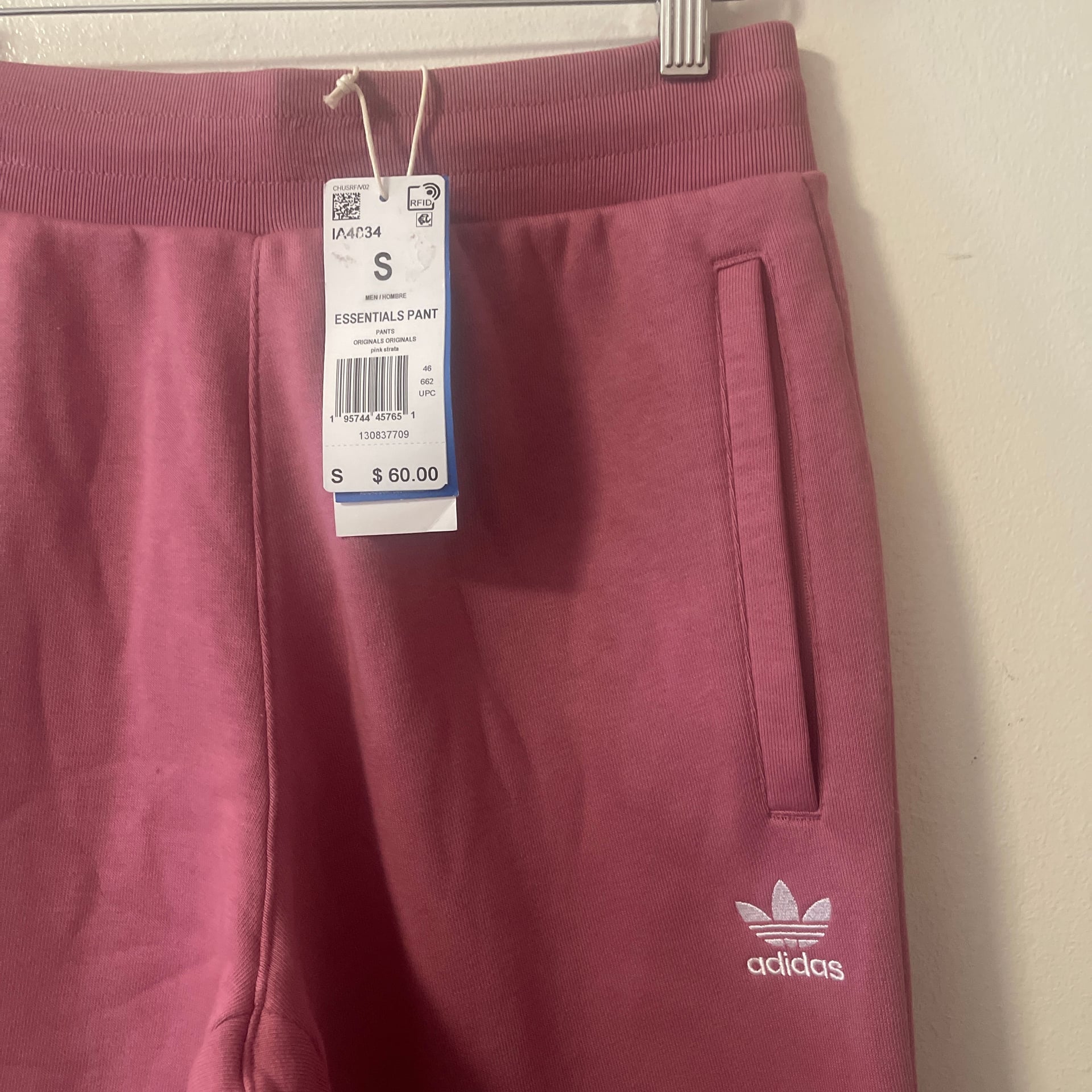 New Adidas Essentials Fleece Tracksuit Set, Mauve Pink Hoodie & Joggers, Size S 9