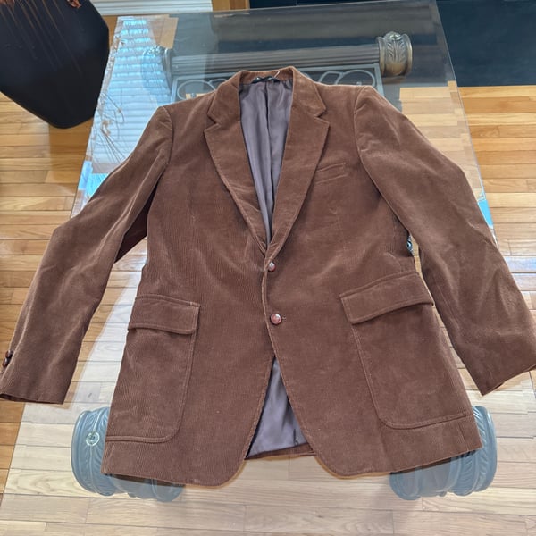 Vintage Jordache Men's Brown Corduroy 2-Button Blazer Sport Coat