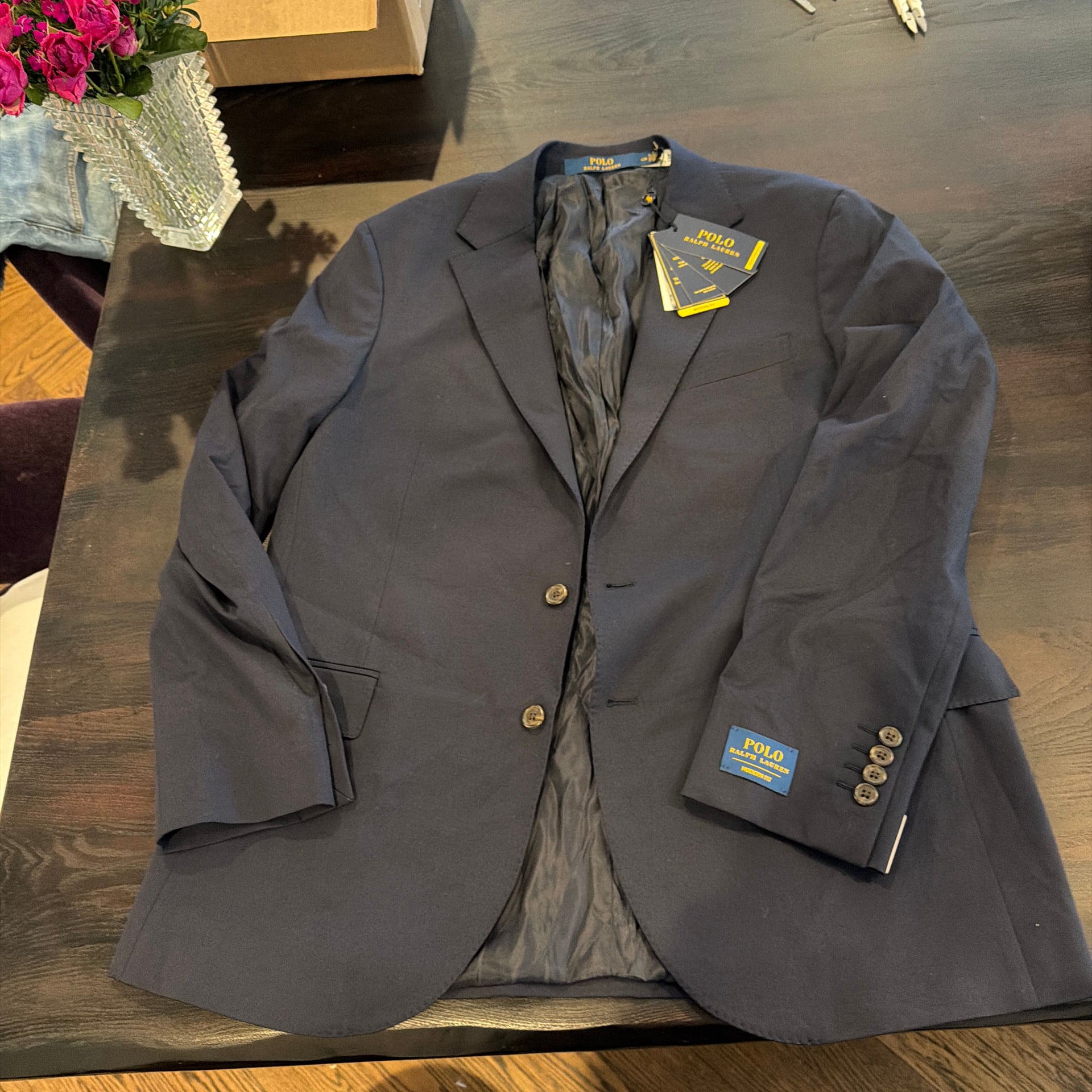 NWT Polo Ralph Lauren Men's Modern Performance Twill Sport Coat Navy Blue 42R 6