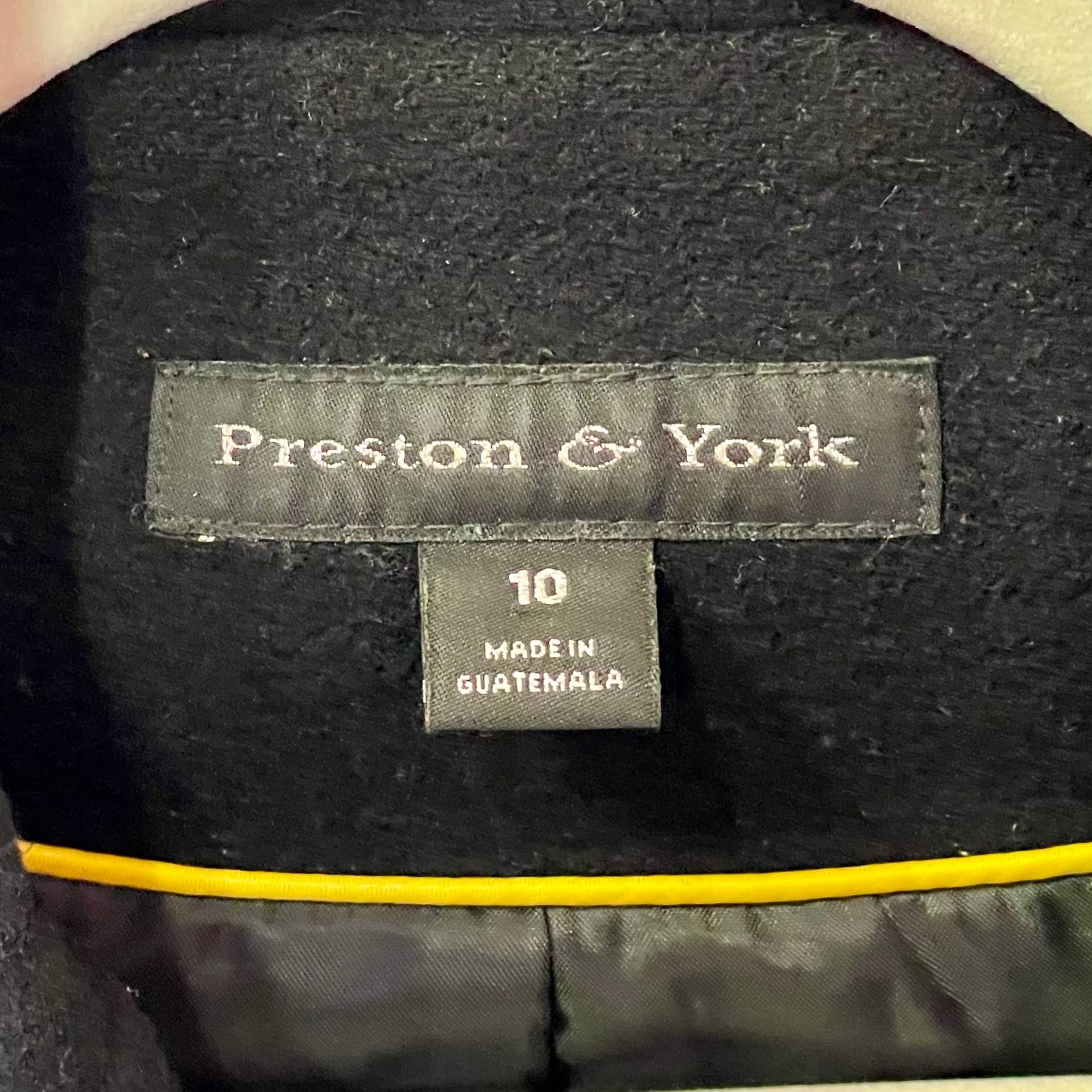 Preston & York Women's Classic Black Double Breasted Wool Blend Peacoat 5