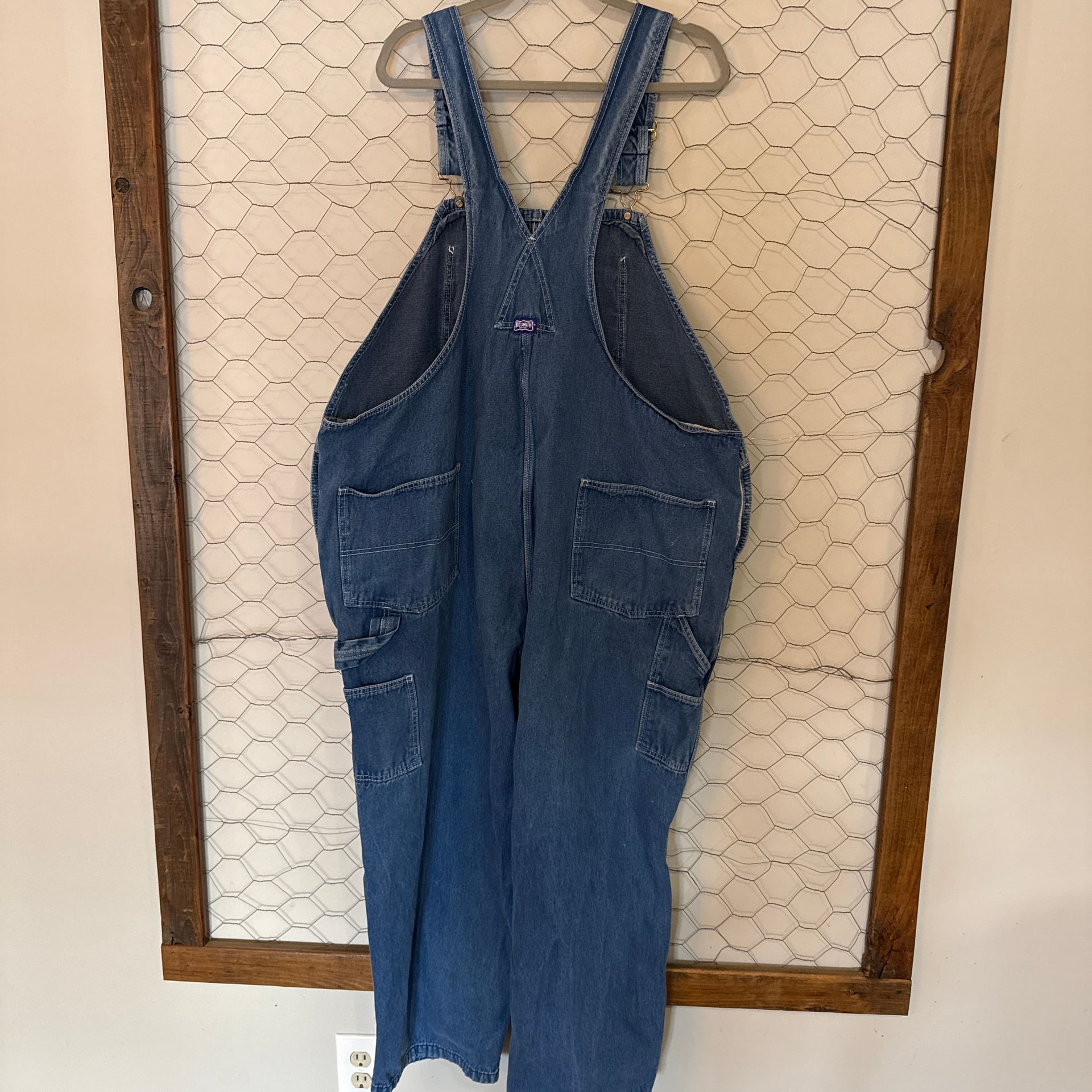 Vintage Big Smith Relaxed Fit Denim Carpenter Bib Overalls 3