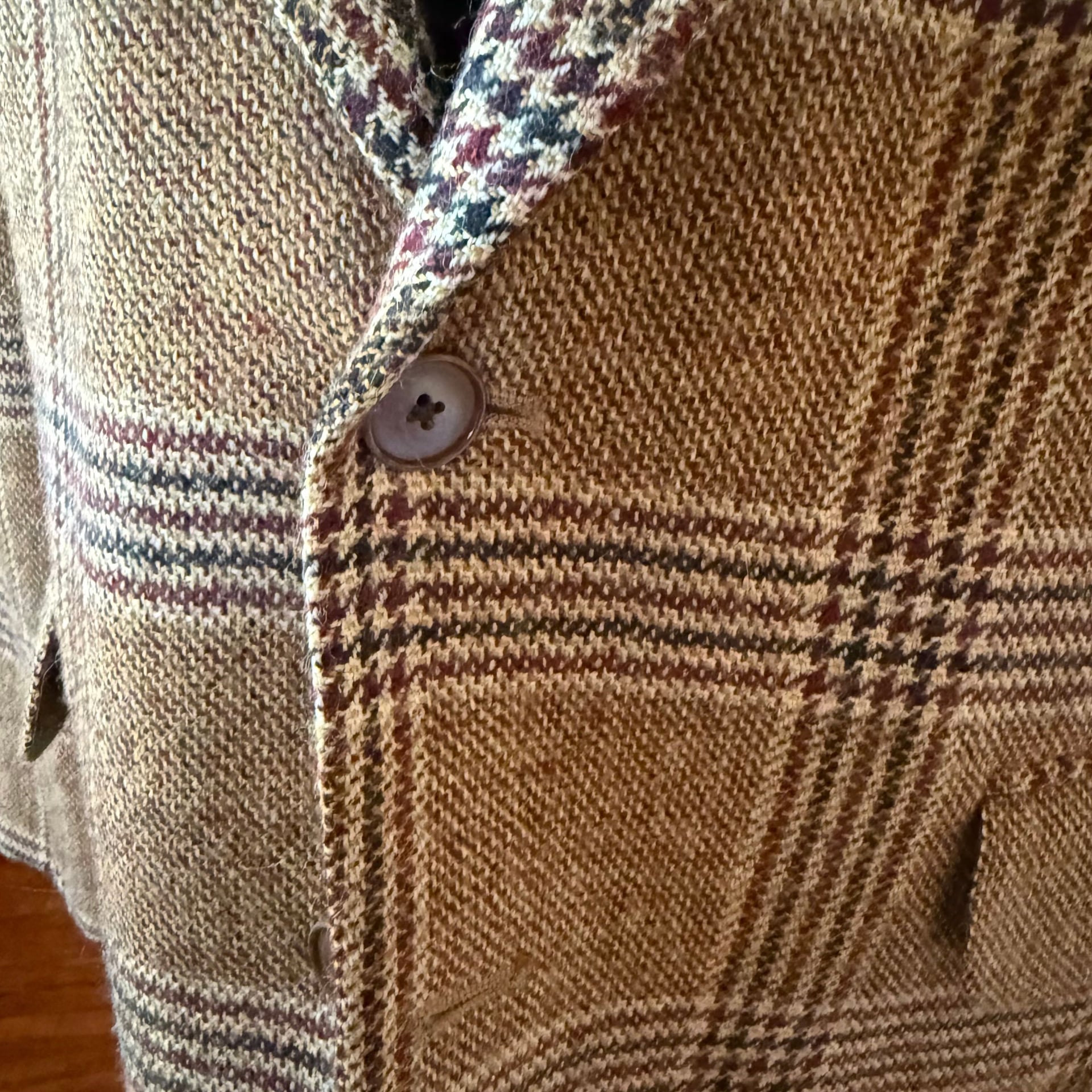 Vintage Lands' End Men's 44L Wool Mohair Plaid Sport Coat Blazer 5