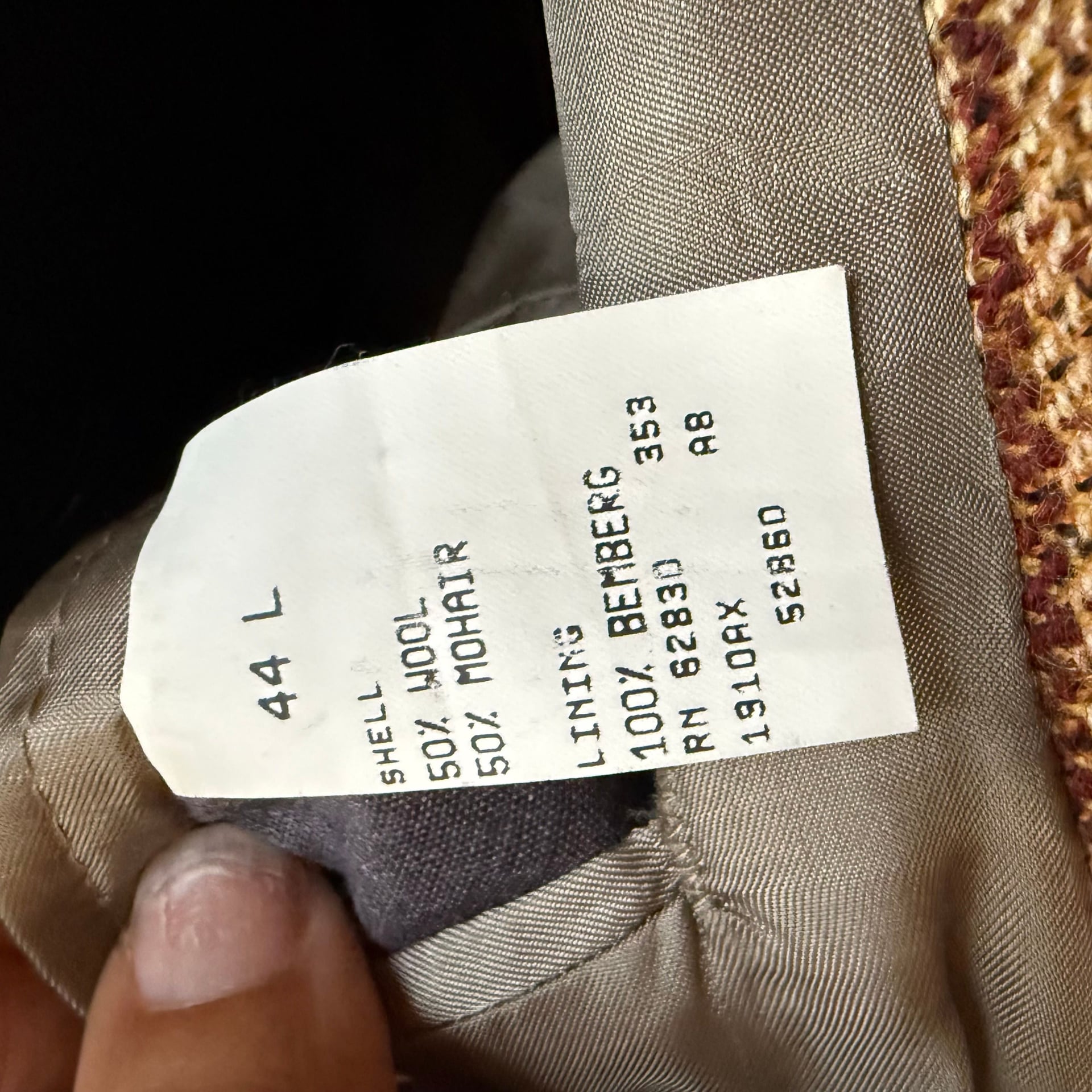 Vintage Lands' End Men's 44L Wool Mohair Plaid Sport Coat Blazer 9