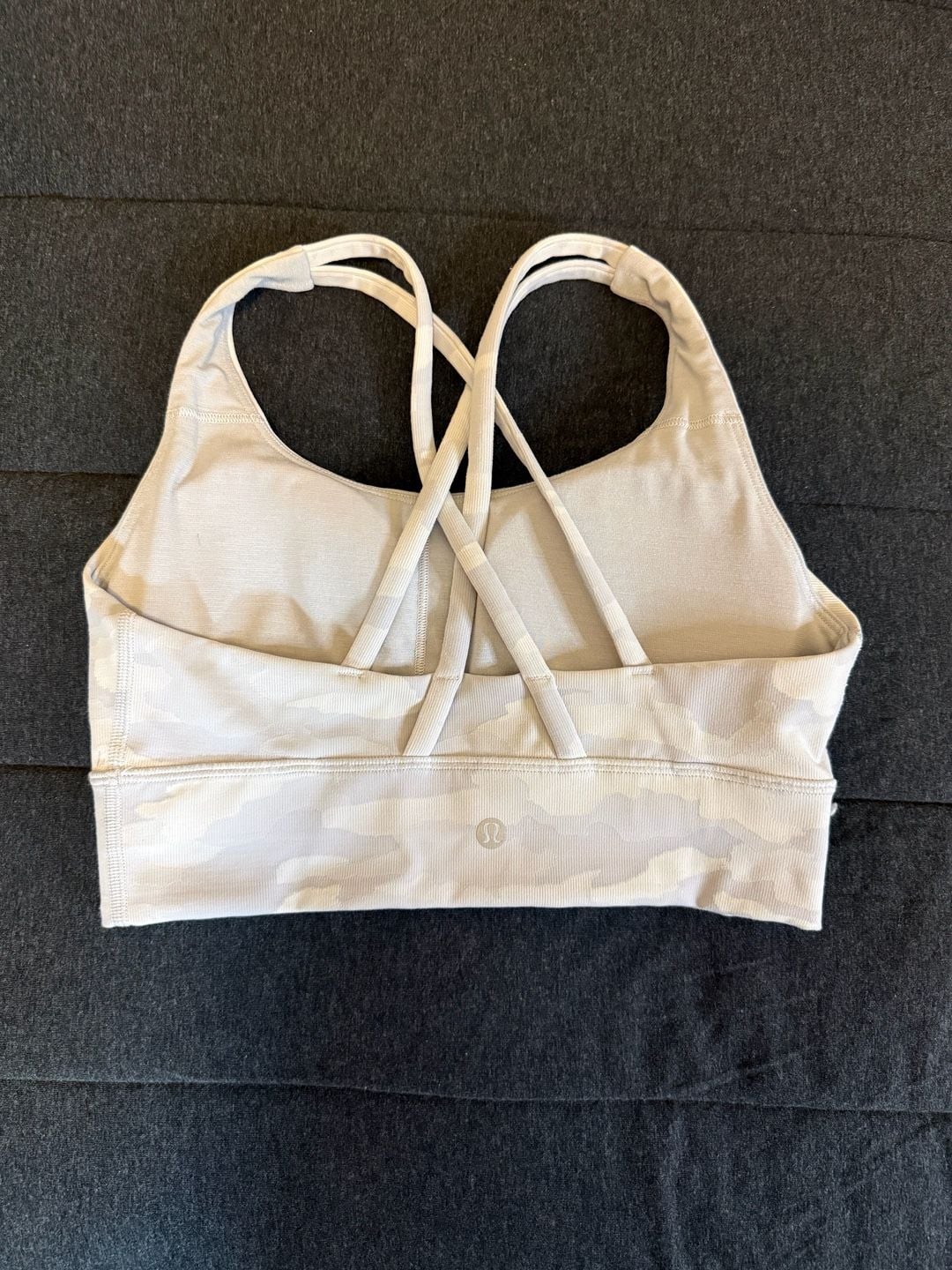 Lululemon Energy Bra Long Line Ribbed Incognito Camo Alpine White Size 6 3