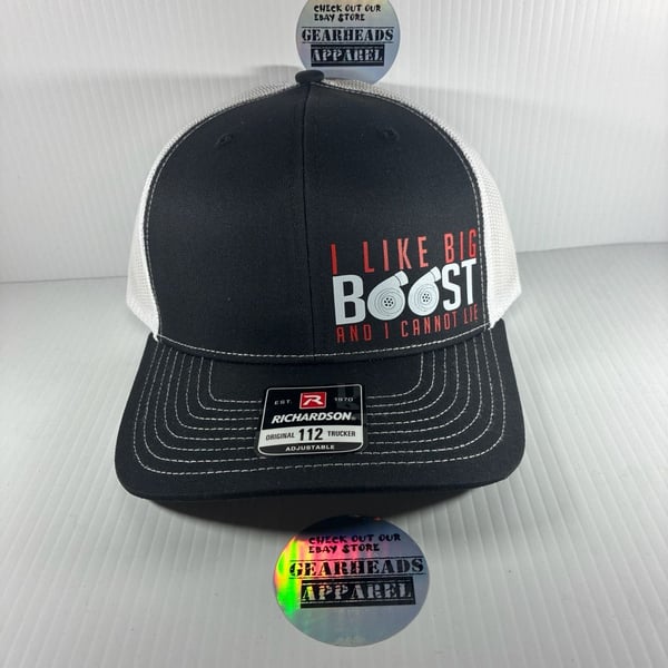 Richardson 112 Trucker Hat Black w/ White Mesh, Snapback,