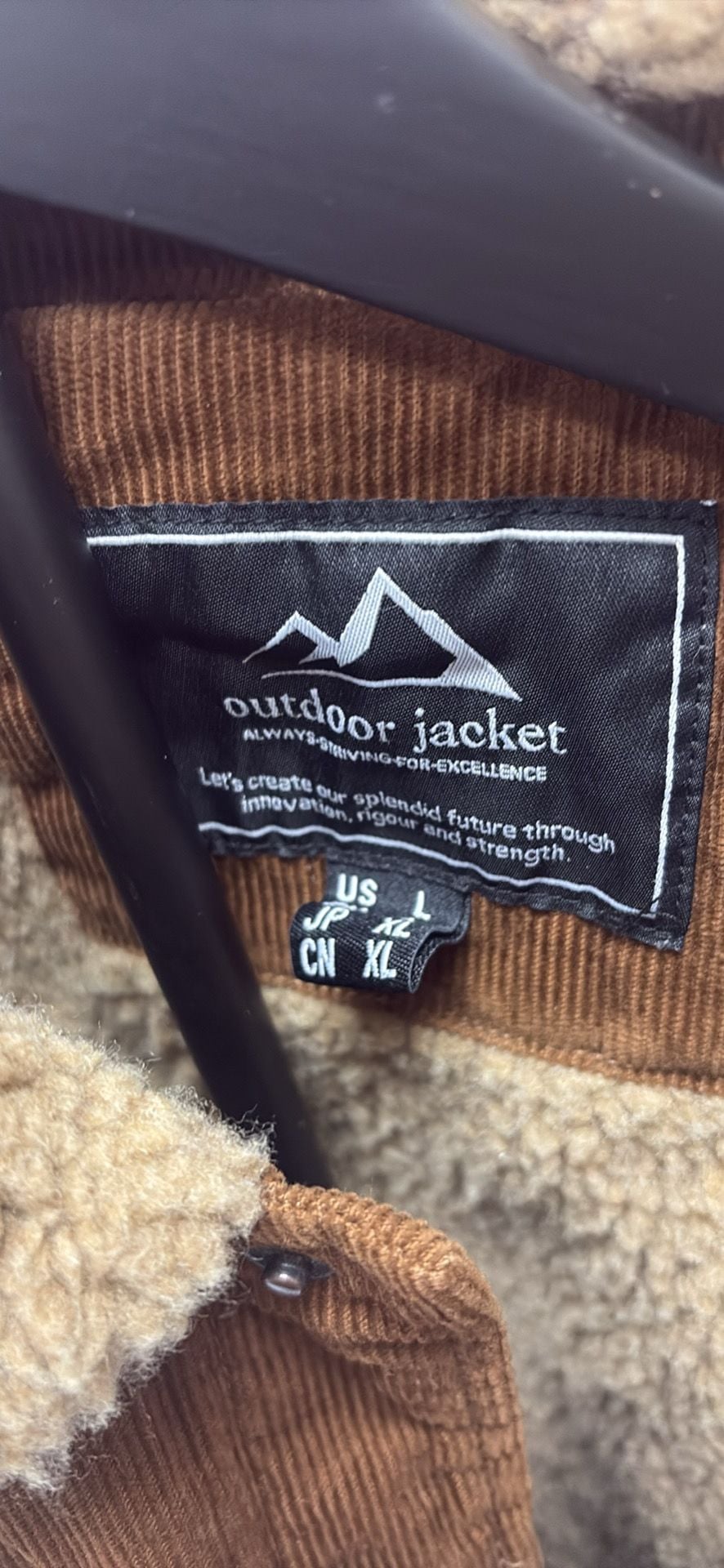 Outdoor Jacket Men's Sherpa Lined Corduroy Trucker Jacket in Brown 2