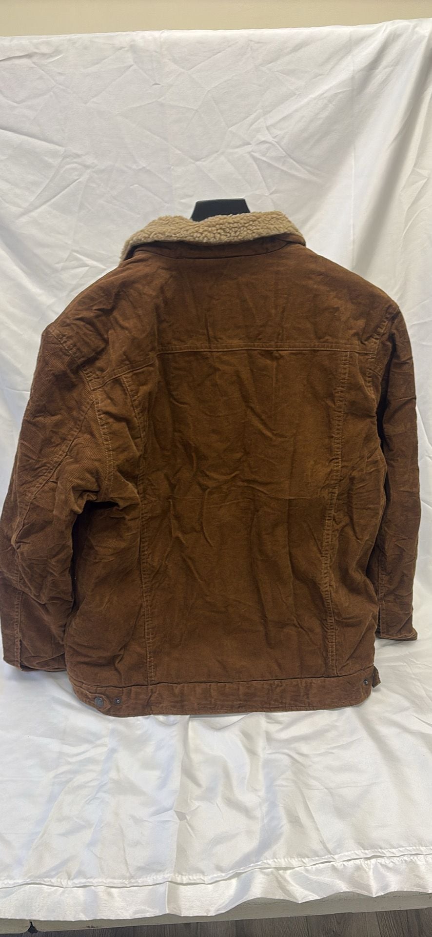 Outdoor Jacket Men's Sherpa Lined Corduroy Trucker Jacket in Brown 3