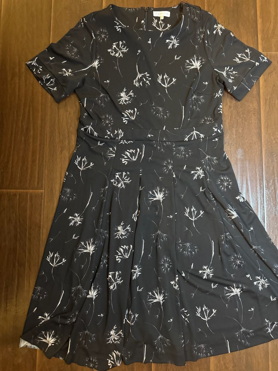 RJR John Rocha Black and White Floral Dandelion Print Fit & Flare Dress 3