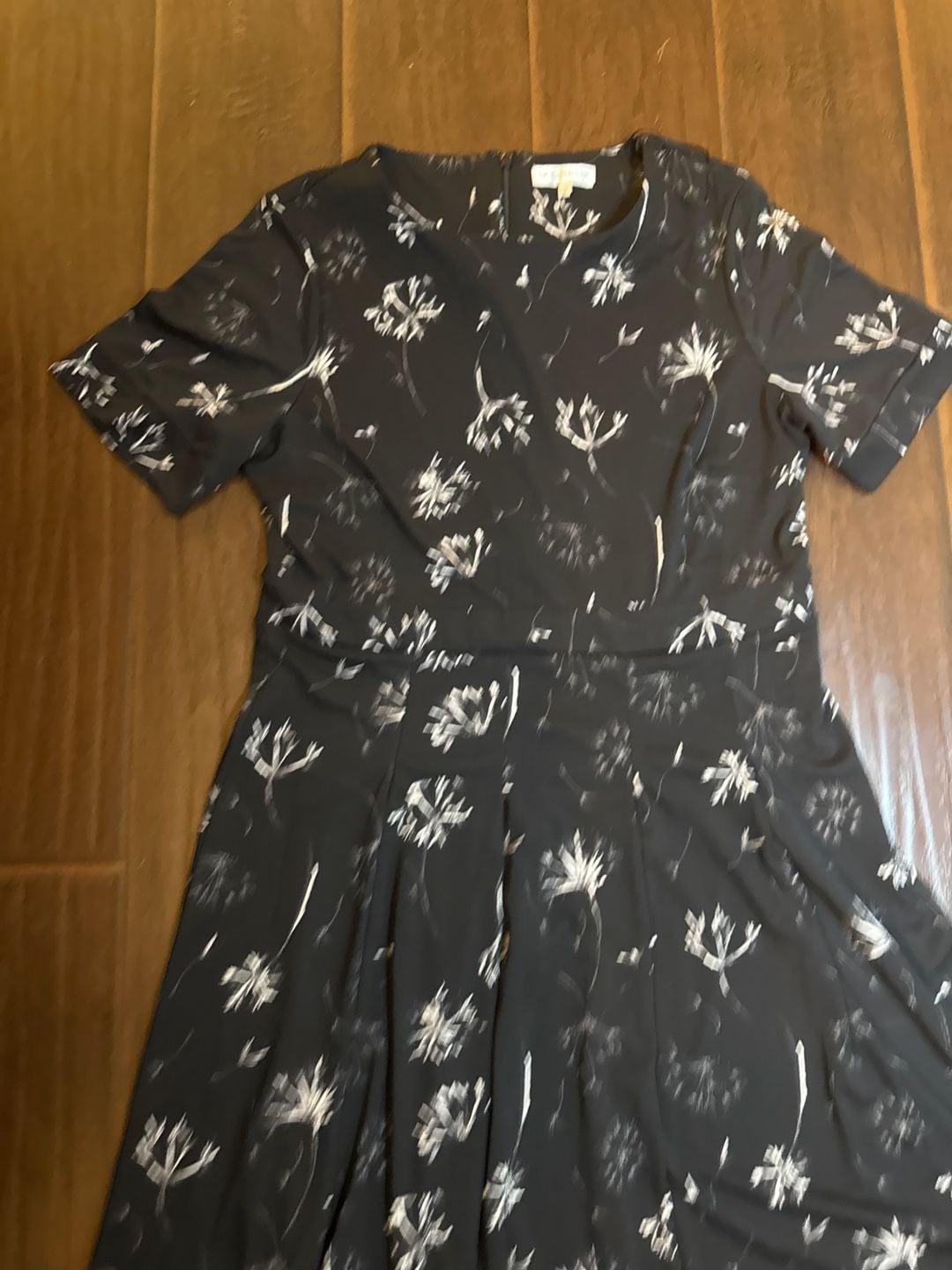 RJR John Rocha Black and White Floral Dandelion Print Fit & Flare Dress 8