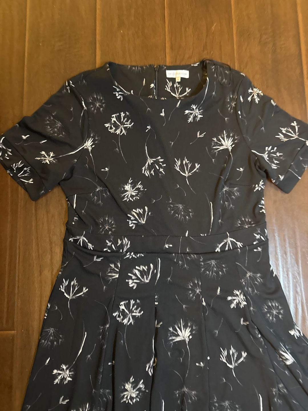 RJR John Rocha Black and White Floral Dandelion Print Fit & Flare Dress 13