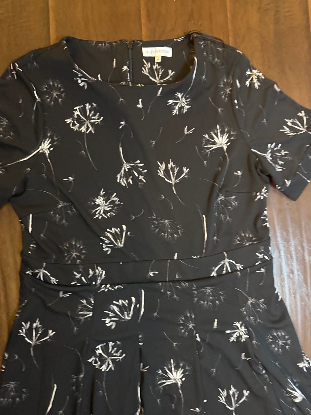 RJR John Rocha Black and White Floral Dandelion Print Fit & Flare Dress 17
