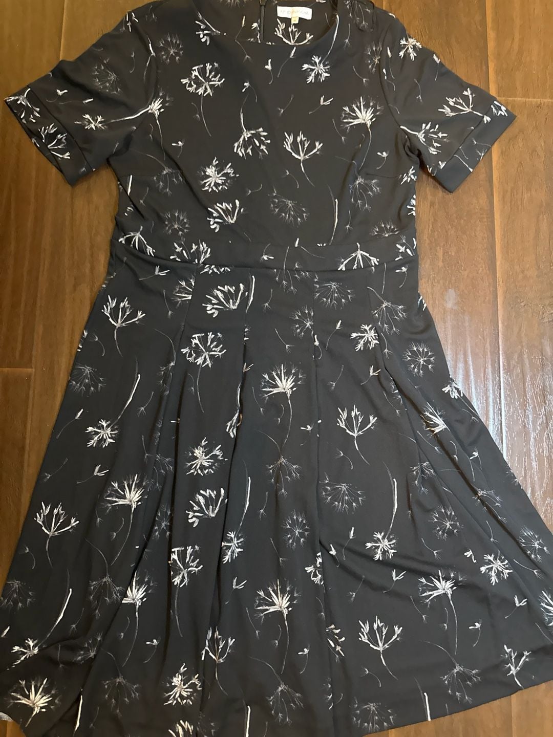 RJR John Rocha Black and White Floral Dandelion Print Fit & Flare Dress 18