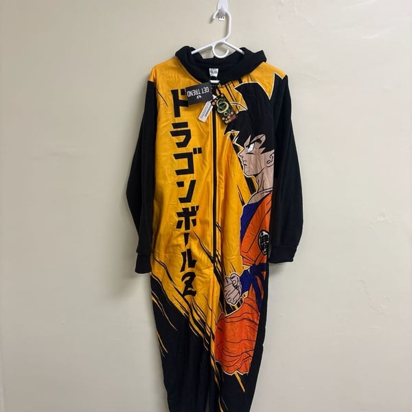 Dragon Ball Z Goku Adult Fleece Hooded Union Suit Onesie Pajamas
