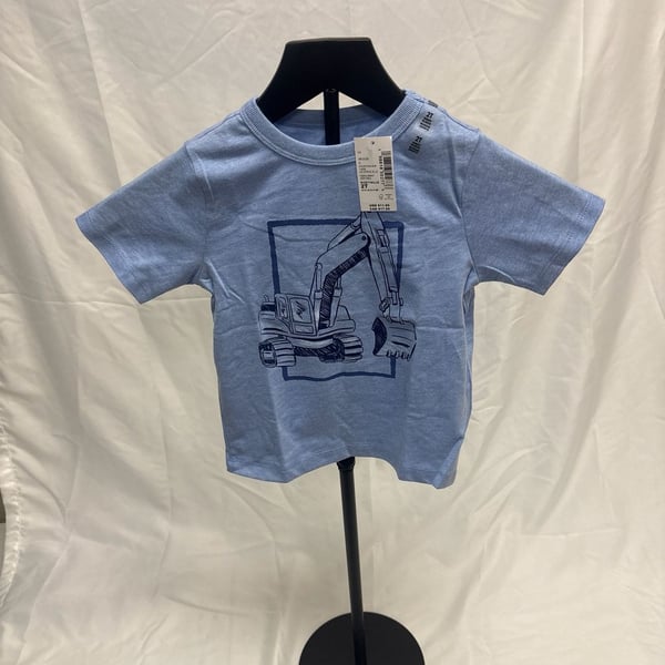 The Children's Place Toddler Boys Spring Blue Short Sleeve Excavator Graphic Tee