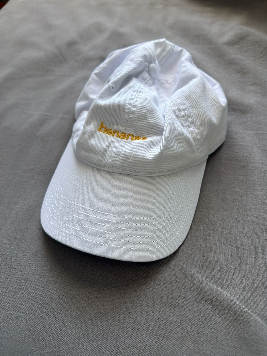 Novel Mart Bananas Embroidered White Cotton Dad Hat 2