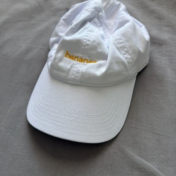 Novel Mart Bananas Embroidered White Cotton Dad Hat